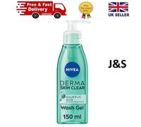 NIVEA Derma Skin Clear Wash Gel (150ml), Deep Cleansing Face Wash Gel