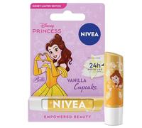 NIVEA Disney Princess Belle Lip Balm, Vanilla Cupcake, 4.8 g | Limited Edition Lip Balm with Shea Butter, 24-Hour Moisture, Suitable for Ages 3+, Vegan Formula, Disney Princess Inspired