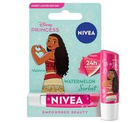 NIVEA Disney Princess Moana Lip Balm, Watermelon Sorbet, 4.8 g | Limited Edition Lip Balm with Shea Butter, 24-Hour Moisture, Suitable for Ages 3+, Vegan Formula, Disney Princess Inspired