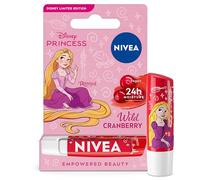 NIVEA Disney Princess Rapunzel Lip Balm, Wild Cranberry, 4.8 g | Limited Edition Lip Balm with Shea Butter, 24-Hour Moisture, Suitable for Ages 3+, Vegan Formula, Disney Princess Inspired
