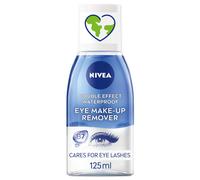 NIVEA Double Effect Waterproof Eye Make-Up Remover (125 ml), Daily Use Face Cleanser for Make-Up and Mascara with Cornflower Extract and Biotin