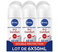 NIVEA Dry Comfort Antiperspirant Deodorant (6 x 50 ml), Deodorant Roller for Women, Protection 72H, Alcohol-free Formula for All Skin Types