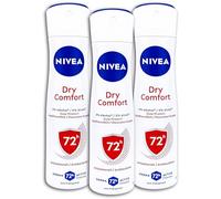 NIVEA Dry Comfort Antiperspirant Spray Deodorant 3 x 150 ml Pack of 3
