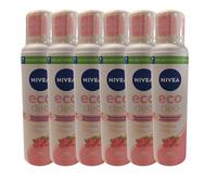 Nivea Eco Deodorant Fresh Rosé, 6 x 150 ml Antiperspirant Spray 48 Hours Protection
