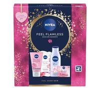 NIVEA Feel Flawless Gift Set (4 Products), Women's Gift Set with Skincare Essentials, Includes Body Lotion, Face Mask, Face Wash, and Day Cream