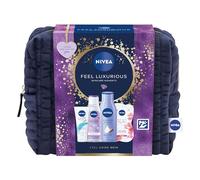 NIVEA Feel Luxurious Gift Set (5 Products), Women's Gift Set with Beauty Products, Includes Micellar Water, Body Lotion, Face Mask, Moisturising Cream + Cosmetic Bag