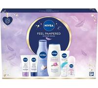 Nivea Feel Pampered Skincare Regime Gift Set 6 Pieces Includes Soothing 24h Moisture Night Cream 50ml And Many More Gifts for Women