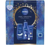 Nivea Feel Smooth Gift Set skincare moments Shower Cream, Body Lotion, Hand Cream & Lip Balm - Nourishing Daily Care for Soft, Smooth Skin - Perfect Skincare Gift Pack for Women & Men