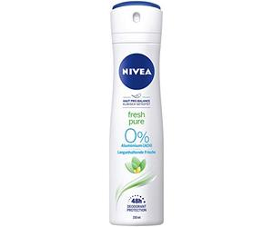 NIVEA Fresh Pure Deodorant Spray (150 ml), Refreshing Deodorant without Aluminium (ACH), Nourishing 48h Deodorant with Antibacterial Protection