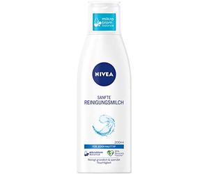 Nivea Gentle cleansing milk for all skin types (200 ml), make-up remover cleans thoroughly, mild facial cleansing removes make-up and waterproof mascara