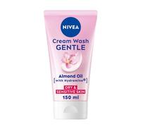 NIVEA Gentle Face Cream Wash (150ml), Face Cleanser with Almond Oil and Hydramine Gently Cleanses for Smooth, Healthy Skin, Face Wash for Dry and Sen