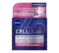 NIVEA Hyaluron Cellular Expert Filler Night Cream (1 x 50ml) Anti-Wrinkle Cream with hyaluronic Acid and folic Acid, Anti-Aging Cream with Filling Effect Within 24 Hours