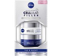 NIVEA Hyaluron Cellular Filler Anti-Age Tag & Nacht Set (2 x 50 ml), Set mit Tagespflege LSF 30 & Nachtpflege, Gesichtspflege mit Hyaluron, Kollagen Booster & Magnolia Extrakt