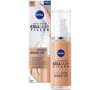 NIVEA Hyaluronic Cellular Filler 3-in-1 Care Make-Up Dark (30 ml), Moisturising Foundation with Hyaluron, Face for a More Even Complexion