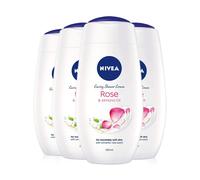 NIVEA Indulgent Moisture Rose Shower Cream Pack of 4 (4 x 250ml), Moisturising Shower Gel with Almond Milk, Luxurious Body Wash for Women, Body Wash