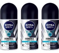NIVEA Invisible Antiperspirant Deodorant for Men in Fresh Black & White, 3 Bott