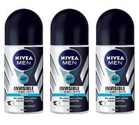 NIVEA Invisible Antiperspirant Deodorant for Men in Fresh Black & White, 3 Bottles (50ml per bottle)