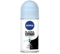 NIVEA Invisible for Black & White Pure Women’s Roll-On Deodorant 50ml, Anti-Marks Formula, 48h Protection, Gentle Underarm Care Travel Size