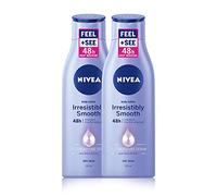 NIVEA Irresistibly Smooth Skin Lotion Pack of 2 (2 x 250ml), Moisturiser with Shea Butter, Intensive Moisturising Cream, Extra Rich Hydrating Body Lotion