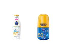 NIVEA Kids Protect & Sensitive Sun Lotion 200ml With SPF 50+ and Protect & Care Roll-On 50ml With SPF 50