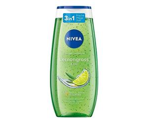 NIVEA Lemongrass & Oil Shower Gel (250ml), pH Neutral for Skin, Vibrant Lemongrass Fragrance, pampers shower with nourishing oil beads
