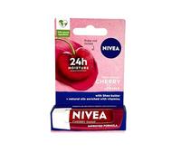 Nivea Lip Balm Cherry Shine, 4.8 g, Nivea Cherry Lip Balm has a captivating fruity scent and a delicate shine, It has a unique formula with natural oils that melts on the lips, Pack of 1