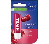 NIVEA Lip Balm Cherry Shine (4.8g), Moisturising Lip Balm Enriched with Natural Oils, Shimmery Lip Gloss for Girls for 24h Hydration, Lip Care with Fruity Cherry Flavour