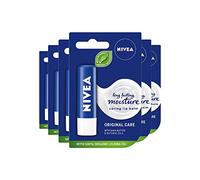 Nivea Lip Balm - Shea Butter & Natural Oils, 24h Moisture - Pack of 6 (6x4.8g)