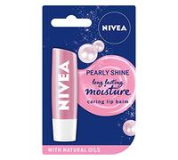 NIVEA Lip Balm Pearly Shine Pack of 12 (12 x 4.8g), Moisturising Lip Balm Enriched with Pearl & Silk Extracts, Shimmery Lip Gloss for Girls for 24h Hydration, Lip Care