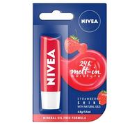Nivea Lip Care 4.8 g Strawberry Nourishing Mineral Oil Free Tinted All-Day Nourishing Moisture Enriched with Strawberry Extract, Shea Butter and Jojoba Oil (Pack of 2)