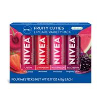 NIVEA Lip Care Fruity Tinted Lip Balm Variety Pack Galentine's Day Gifts for Her With Cherry Strawberry Blackberry and Watermelon Flavors 0