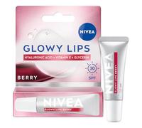 NIVEA Lip Hyaluron Glowy Lips Tube Berry (10ml), Lip Balm with Berry Shine and SPF30 Protection, Hydrating Lip Care with Hyaluronic Acid and Vitamin E, Long-Lasting Glowy Finish