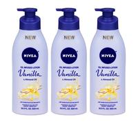 Nivea Lotion Oil-Infused Vanilla/Almond Oil 16.9 Ounce Pump (500ml) (3 Pack)