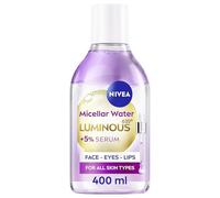 NIVEA LUMINOUS630 Skin Glow Serum Infused Micellar Water (400ml), Makeup Remover For Waterproof Makeup, Serum-Infused Face Cleanser For Glowing Skin, Exfoliates And Evens Complexion