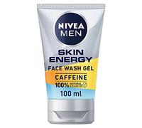 NIVEA MEN Active Energy Cleanser (3 x 100 ml), Energising Mens Face Wash and Face Cleanser with Caffeine, Active Exfoliating Face Wash