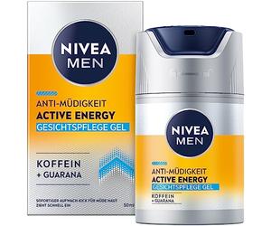 NIVEA MEN Active Energy Gesichtspflege Gel (50 ml), revitalisierende Gesichtscreme für Männer, schnell einziehende Feuchtigkeitscreme gegen Zeichen von Müdigkeit