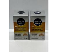 NIVEA MEN Active Energy Moisturising Face Cream 2 x 50ml | Anti Skin Tiredness