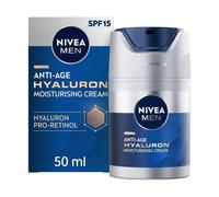 NIVEA MEN Anti-Age Hyaluron SPF15 Moisturising Cream 50ml Anti-Wrinkle Face Cream with Hyaluronic Acid and Pro-Retinol Visibly Reduces