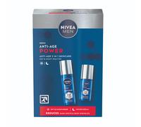 NIVEA MEN Anti-Age Power Gift Set (2 Products) - Men's Gift Set - Anti-Wrinkle Skincare Duo includes Face Moisturising Day Cream and Dark Spot