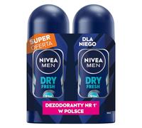 NIVEA MEN Black & White Dry Fresh antiperspirant in a ball, 2x50ml