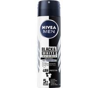 NIVEA MEN Black & White Invisible Deodorant Spray, Antiperspirant with Anti-Stain Formula, with 72h Antiperspirant Protection and Nivea Men Care Complex (150 ml)