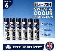 NIVEA MEN Invisible for Black & White Original Anti-Perspirant Deodorant Spray (250ml), 0% Alcohol Aerosol Spray, Anti-Mark Men's Anti-Perspirant Deodorant