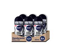 NIVEA Men Black & White Invisible Original Roll-on 6 x 50 ml, Men's Deodorant 72h, Anti-Perspirant Roll On Deodorant Against Odours, Sweat, Residues, Irritations and Stains on Light and Dark Fabrics