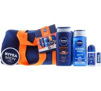NIVEA Men Complete Active Gift Set Bag Lip Balm Shower Cream Deodorant Shampoo
