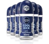 NIVEA Men Cool Kick Anti-Perspirant Deodorant Roll-On (6 X 50Ml), Cooling Roll o