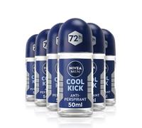 NIVEA Men Cool Kick Anti-Perspirant Deodorant Roll-On (6 x 50ml), Cooling Roll On Deodorant for Men, 72H Active Anti-Sweat and Odour Protection