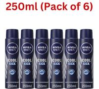 Nivea Men Cool Kick Anti-Perspirant Deodorant Spray Fresh 250ml Pack of 1-3-6