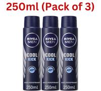 NIVEA MEN Anti-Perspirant Deodorant Spray, Cool Kick, 48 Hours Deo, 250ml