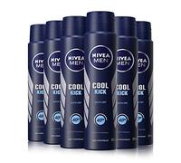 NIVEA MEN Cool Kick Anti-Perspirant Deodorant Spray Pack of 6 (6 x 250ml), Men's Anti-Perspirant Deodorant, Fresh 48H Protection Deodorant Men's Aerosol Spray + Cool-Care
