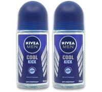 Nivea Men Cool Kick Antiperspirant Deodorant Roll-On 50ml X 2